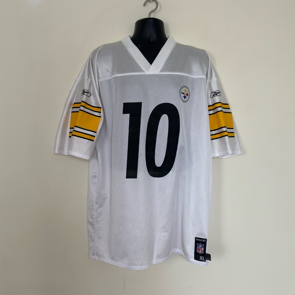 Santonio Holmes #10 Steelers Jersey XL White Reebok NFL Mens